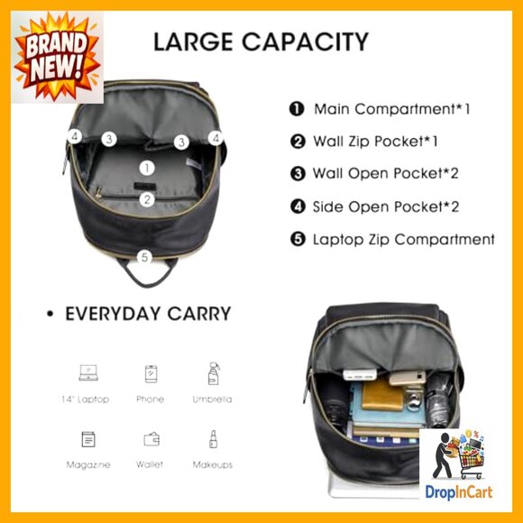 Genuine Leather Backpack Purse Elegant Daypack Adjustable Straps Large Capacity main image 4